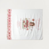 Blozende bloemenfee Cute 4e verjaardag achtergrond Wandkleed (Voorkant (horizontaal))