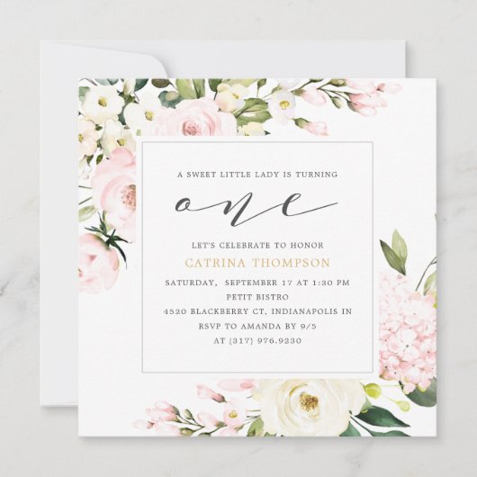 Blozende bloemengekleurde verjaardagsfeestje voor  kaart (Voorkant)