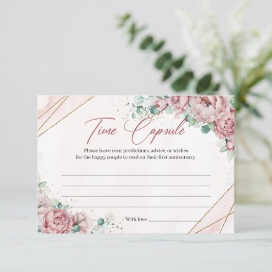 Blozende bloemengoud eucalyptus Tijdcapsulekaart Informatiekaartje (Staand voorkant)