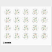 Blozende bloemengroene retouradres ronde sticker (Vel)