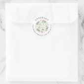 Blozende bloemengroene retouradres ronde sticker (Tas)