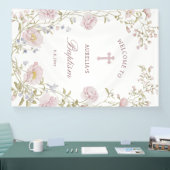 Blozende bloemenkader Doop Welkom Spandoek (Beurs)