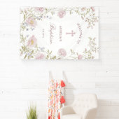 Blozende bloemenkader Doop Welkom Spandoek (Insitu)