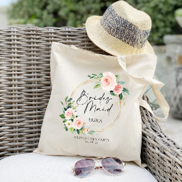 Blozende bloemenkrans Bruidsmeisje Persoonlijk Tote Bag