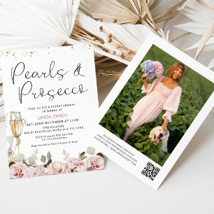 Blozende Bloemenoogst Parels Prosecco QR Code Brui Kaart