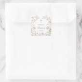 Blozende bloemenschildering Doop Vierkante Sticker (Tas)