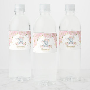 Blozende bloemenslang Baby Shower Waterfles Etiket