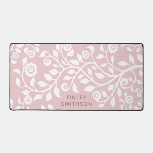 Blozende bloemenswirl sjabloon Elegant Klasse Stij Bureaumat (Voorkant)