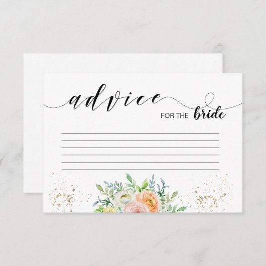 Blozende bloemige advies voor de bruid aquarel (Voorkant / Achterkant)