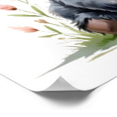 Blozende bloemige baby Hooglandkoe Poster (Hoek)