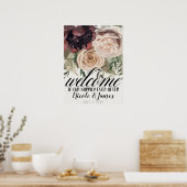 Blozende Bloemige Bloesems Botanische Welkom Huwel Poster (Keuken)