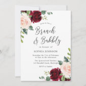 Blozende bloemige bruids-shower brunch & bubbels kaart (Voorkant)