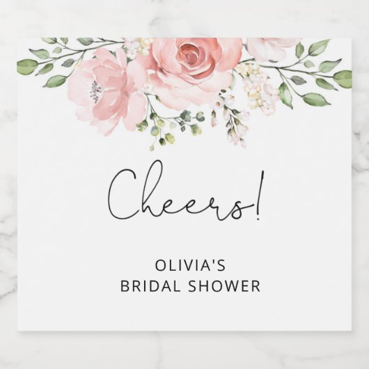 Blozende bloemige bruidsfeest bierfles bier etiket (Enkel label)