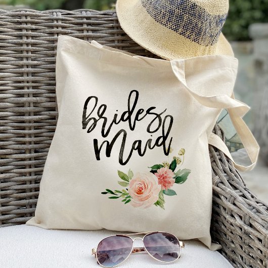 Blozende bloemige bruidsmeis sidscades tote bag