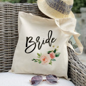 Blozende bloemige bruiloft bruid tote bag