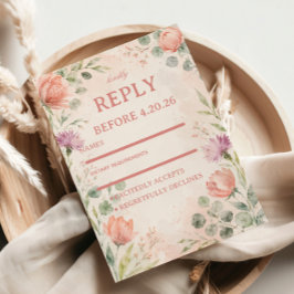 Blozende Bloemige Elegantie RSVP Kaartje
