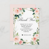 Blozende bloemige geometrische botanische bruidsdo bedankkaart (Voorkant / Achterkant)
