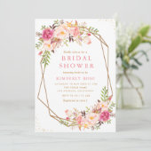 blozende bloemige geometrische bruidsshower kaart (Staand voorkant)