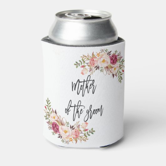 Blozende Bloemige Handgeschreven Moeder van de Bru Blikjeskoeler (Blikje Achterkant)