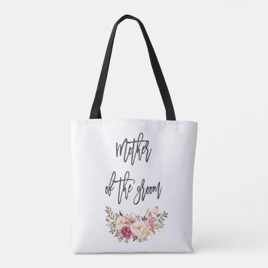 Blozende bloemige handgeschreven moeder van de bru tote bag (Achterkant)
