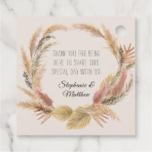 Blozende Bloemige Jungle Neutrale Pampas Palm Brui Bedankjes Labels (Achterkant)