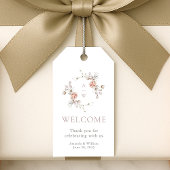 Blozende bloemige monogram trouwbegroeting cadeaulabel