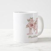 Blozende bloemige monogram vrouwelijke mok - Lette (Voorkant rechts)