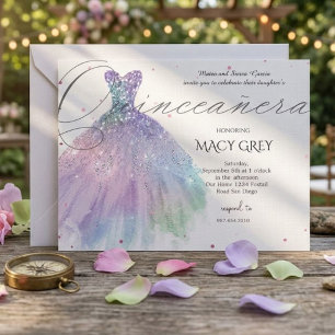 Blozende bloemige Quinceañera 15e verjaardag Briefkaart