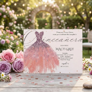 Blozende bloemige Quinceañera 15e verjaardag Briefkaart