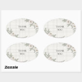 Blozende bloemige tartan bedanksticker ovale sticker (Vel)