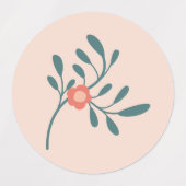 Blozende Bloemige Turquoise Botanische Labels (Design 2)