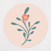 Blozende Bloemige Turquoise Botanische Labels (Design 1)