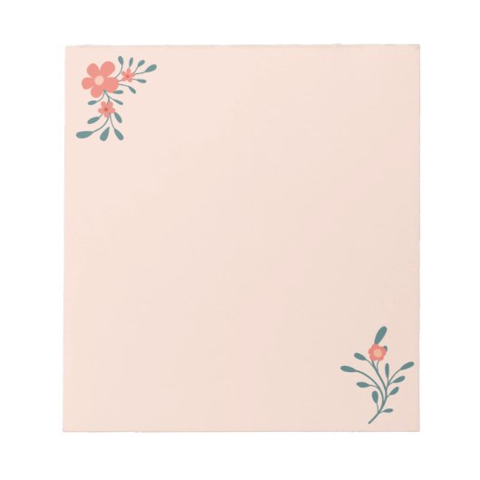 Blozende Bloemige Turquoise Botanische Notitieblok (Voorkant)