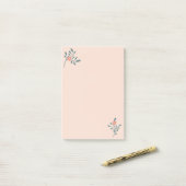 Blozende Bloemige Turquoise Botanische Post-it® Notes (Op bureau)