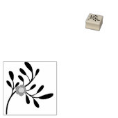 Blozende Bloemige Turquoise Botanische Rubberstempel (Gestempeld)