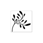 Blozende Bloemige Turquoise Botanische Rubberstempel (Afrduk)
