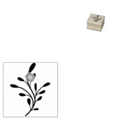 Blozende Bloemige Turquoise Botanische Rubberstempel (Gestempeld)