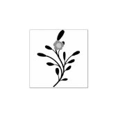 Blozende Bloemige Turquoise Botanische Rubberstempel (Afrduk)