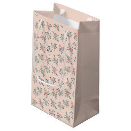 Blozende Bloemmotief in Thee Groen Botanisch Patro Klein Cadeauzakje