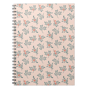 Blozende Bloemmotief in Thee Groen Botanisch Patro Notitieboek