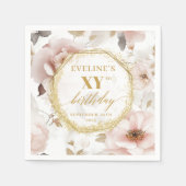 Blozende Boho Bloemen 60 Verjaardag Servetten Pers (Voorkant)