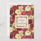 Blozende bordeauxroze bloemenaquarel bruiloft save the date (Voorkant)