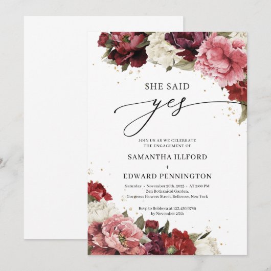 Blozende bordeauxroze mauve bloemen pioenrozen Ze  Kaart (Voorkant / Achterkant)