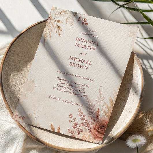 Blozende Botanische Elegante Rustieke Kaart