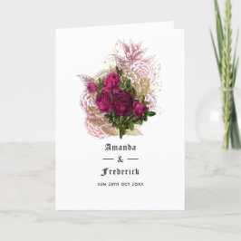 Blozende Bourgogne Gouden Shabby Bruiloft Programma