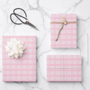 Blozende Bruid En Theeroos Roze Gingham Patroon Inpakpapier Vel