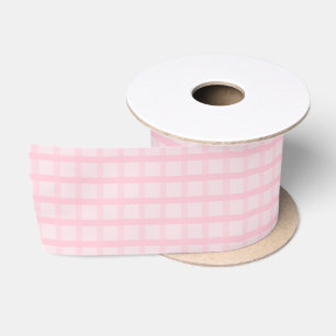 Blozende Bruid En Theeroos Roze Gingham Patroon Satijnen Lint