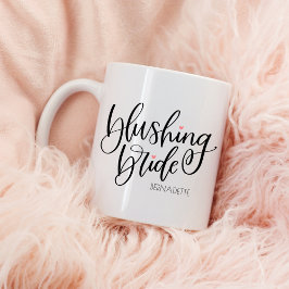 Blozende Bruid Moderne Lettertype Roze Harten Cust Tweekleurige Koffiemok