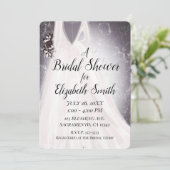 Blozende Bruid Paars Moderne Glam Bruiloft Bridal  Kaart (Staand voorkant)