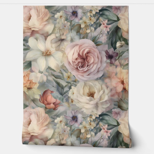 Blozende Bruids Ballet Botanisch Behang (Afrollen)